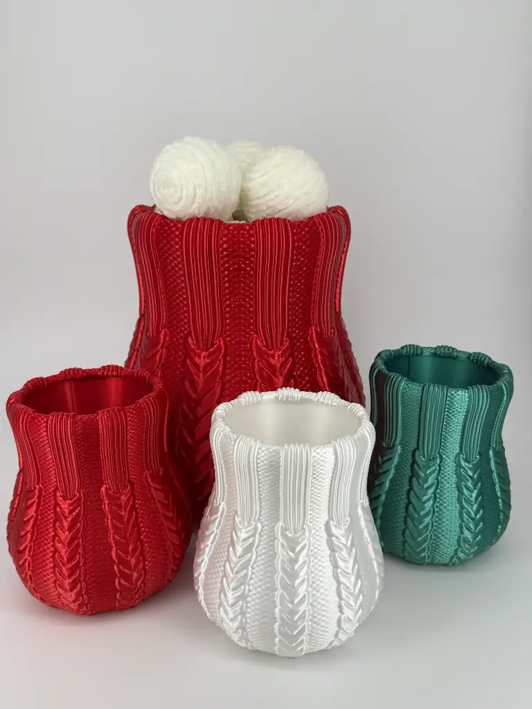 Cozy Knit Christmas Vase